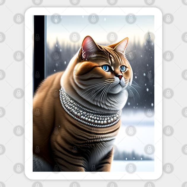 Dazzle Your Life with a British Shorthair Art Sticker by Enchanted Reverie